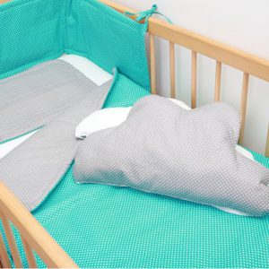 Babaágynemű menta pötty -szürke pötty 2