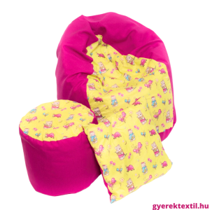 Babzsák csepp - pink lime kertész maci