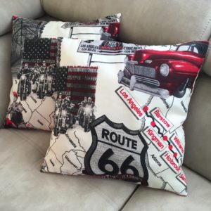 Díszpárna 45x45 amerikai autós