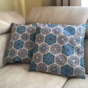 Díszpárna 45x45 kék mandala