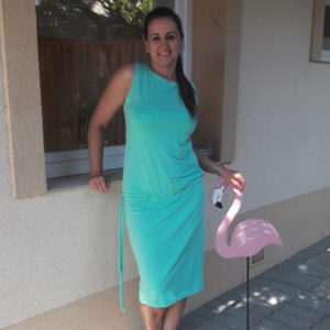 Női ruha Aletta ujjatlan , menta színben-1