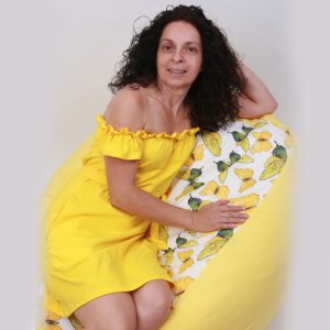 Női ruha Andrea , citromsárga színben