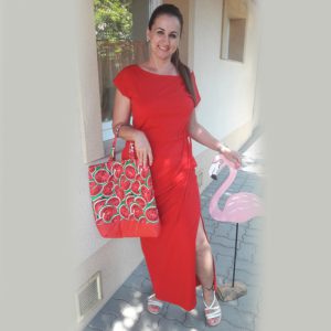 Női ruha maxi Anna-piros