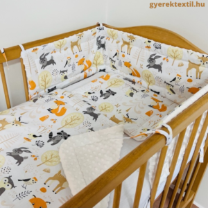 Babaágynemű szett mese erdő-ekrü minky