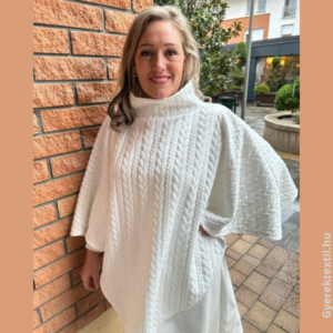 Női ruha poncsó- kötött mintás