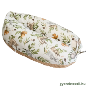 Szoptatós párna- zöld erdő barna minky